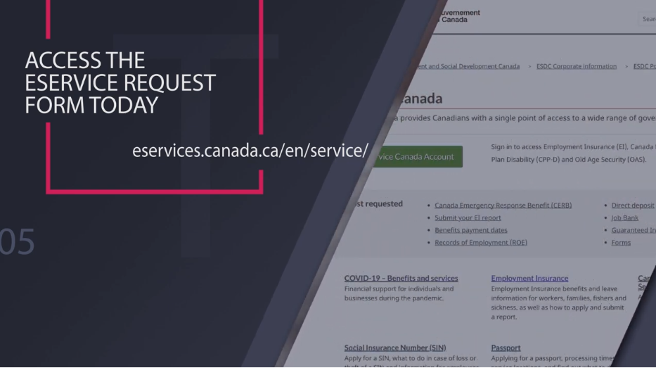 Discover the eServiceCanada request form